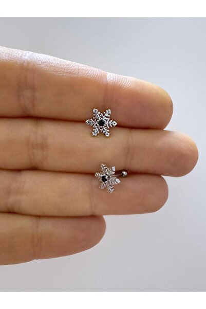 Arescollection 1 ADET KAR TANESİ HELİX FLAT LOBE UYUMLU PİERCİNG
