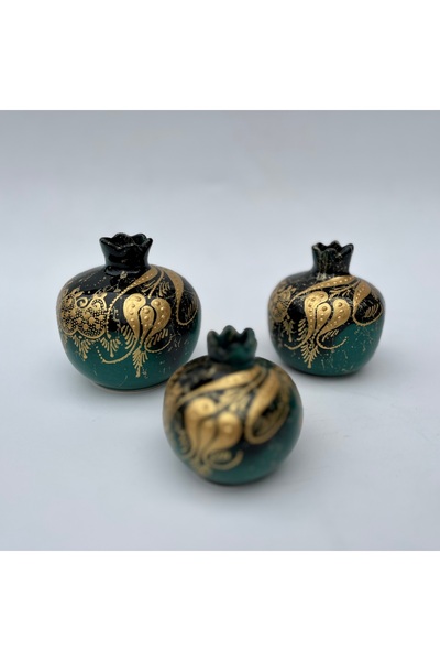 Venessa Collection Nar 3'lü Set, Çap 7 cm, Yükseklik 7,5 cm - Çap 9 cm, Yükse...