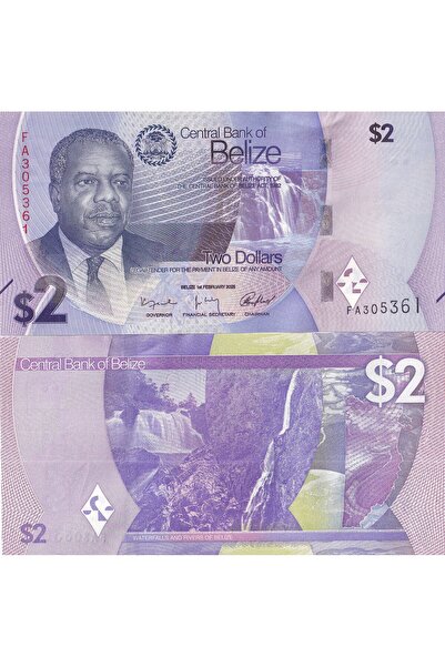 emir koleksiyon coin & paper collection Belize 2025 Yılı 2 Dolar Yabancı Kağı...