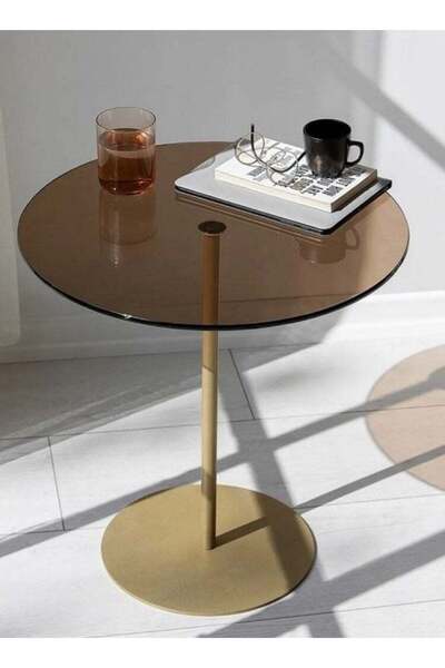 Genericc Side Table 40 × 55 cm - Gold and Brown