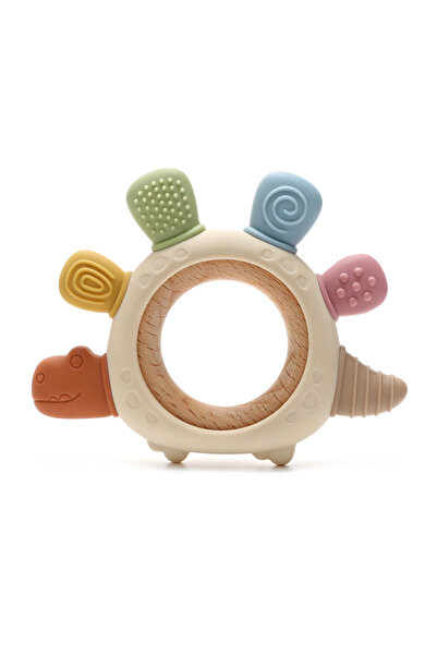 Moon Piece Red 2025 new cartoon Silicone Teether,Food Grade Teething Ring Sensory Toys for Toddlers,Silicone di