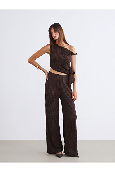 LC Waikiki Elastic Waist Textured Women's Trousers