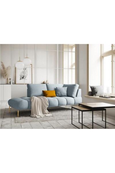 homejoyz أريكة مخمل بثلاثة مقاعد - خشب سويدي - 180×85×85 سم