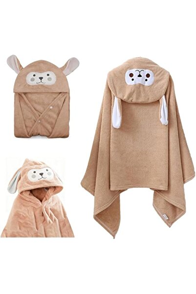 Generic منشفة أطفال بغطاء رأس حيوان لطيف