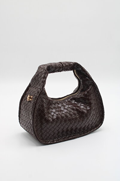 LASSO Women's Braided Soft Leather Zippered Long Strap Hand, Arm and Shoulder Bag