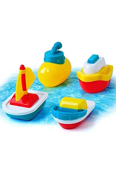Generic مجموعة ألعاب استحمام للأطفال - قارب عائم مكون من 4 قطع