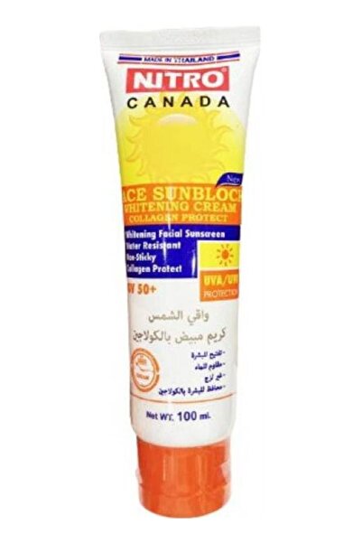 NITRO CANADA Face Sunblock Whitening Non-Sticky Cream Collagen Protect UV 50 plus 100ml NEW