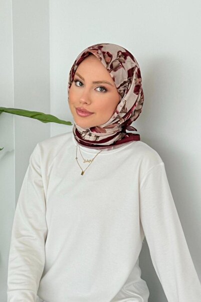 Hazamoda Taş Soft Eşarp Bordo