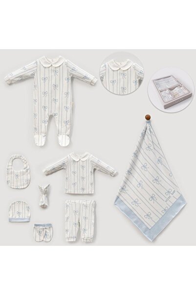 LisaLoom Shine Baby Bow-Tie Striped Boxed Baby Newborn 10-Piece Hospital Rele...