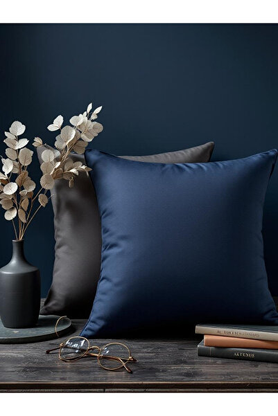 JACA 2-Piece Square Linen Fabric Solid Color Throw Pillow Cover (2 Pieces)