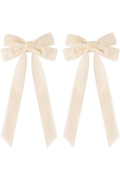 Tazweeq مشابك شعر مخملية على شكل فيونكة من