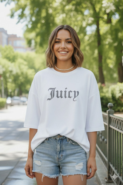 Bozz&Bozz Collection تي شيرت نسائي قصة فضفاضة جوسي كريستال ستون مطبوع