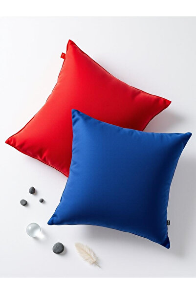 JACA 2-Piece Square Linen Fabric Solid Color Throw Pillow Cover (2 Pieces)