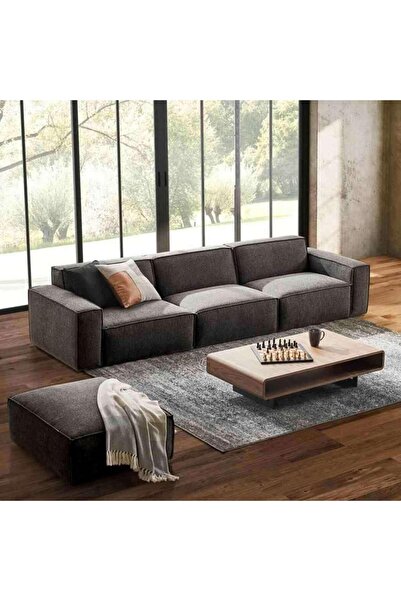 Homz Aria Homgeez 3-Seater Linen Sofa - Grey