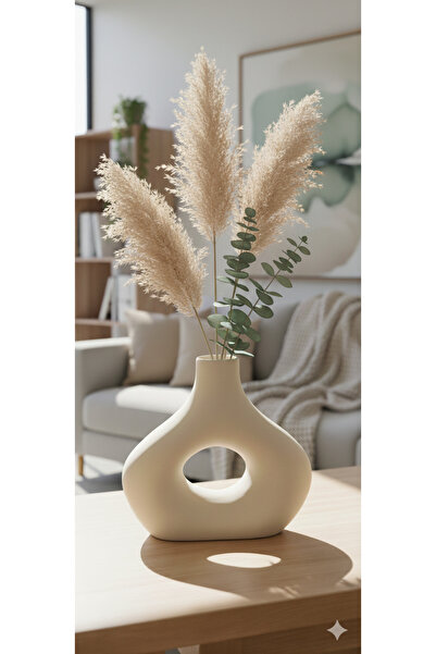 Velorahomee Modern Krem Rengi Dekoratif Vazo