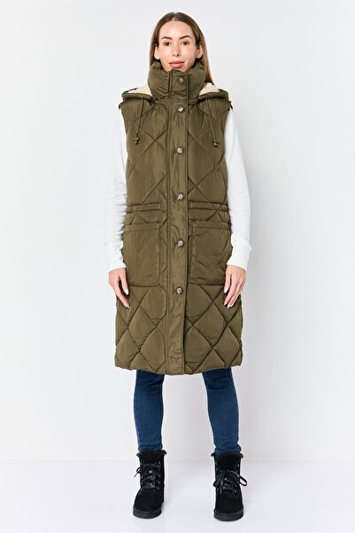 Bcbgeneration Women Plain Puffer Jacket, Olive