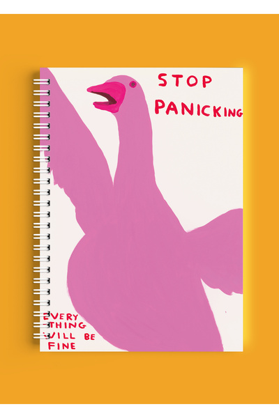 ARTHOUSECOLLECTIVE Blocnotes cu spirală A4 - Caiet de școală fără linii - 80 de coli / 160 de pagini - Opriți-vă să vă îngrijorați