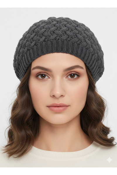 STELLA VESTİNO Thick Knitted Double Layer Luxury Painter Beret |   Bohemian S...