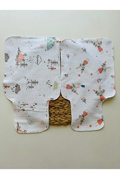 PİLEKİ BABY 100% Cotton Muslin 2-Piece Set Newborn Baby Sweat Diaper Mouth Diaper and Shoulder Cover