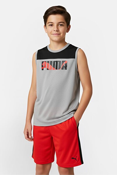 Puma Kids Boy Sportswear Fit Sleeveless Outdoor Top And Bottom Set, Multicolor