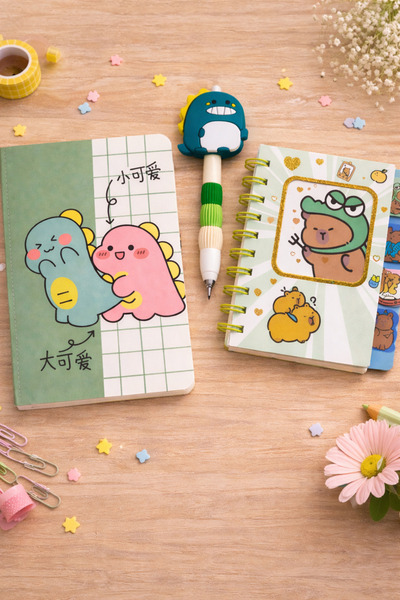 matheon Dinazor ve Capybara Temalı 3’lü Okul Seti Dikişli Defter+Spiral Defte...