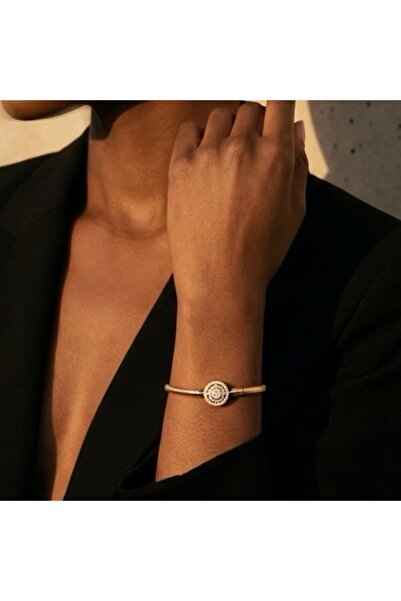 COCOSH TAKI سوار هدية أنيق مصنوع من الفولاذ مع قفل حجري ذهبي اللون