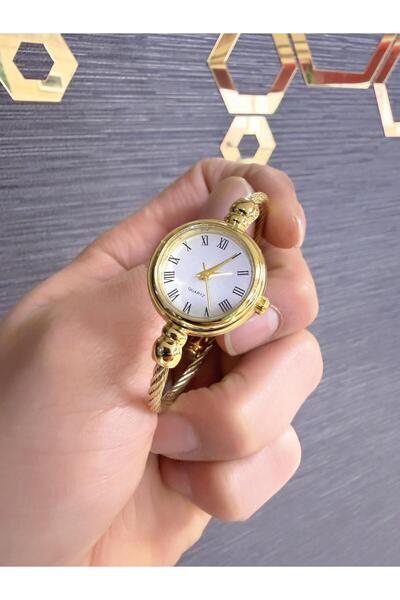 LOOQ ساعة نسائية بسوار فولاذي وأرقام رومانية (تناسب جميع المعاصم)