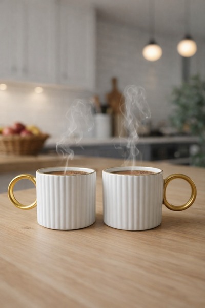 DEVADA HOME Halka Kulplu 2li Fincan Seti Seramik Mug