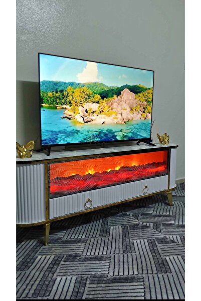 Ecrin Mobilya Çekmeli şömineli Tv ünitesi