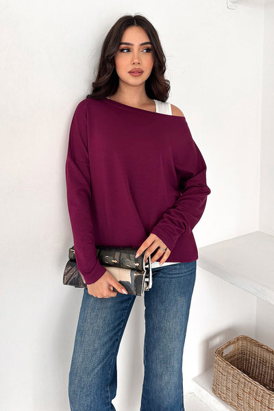 Noa&Noa Women's Off-Shoulder Long Sleeve Top – Noir Layer