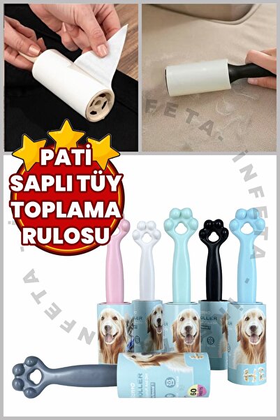 İnfeta Pati Με χερούλι Cat Dog Hair Collector 60 Sheets Αυτοκόλλητο ρολό για ...