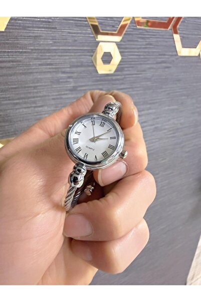 LOOQ ساعة نسائية بسوار فولاذي وأرقام رومانية (تناسب جميع المعاصم)