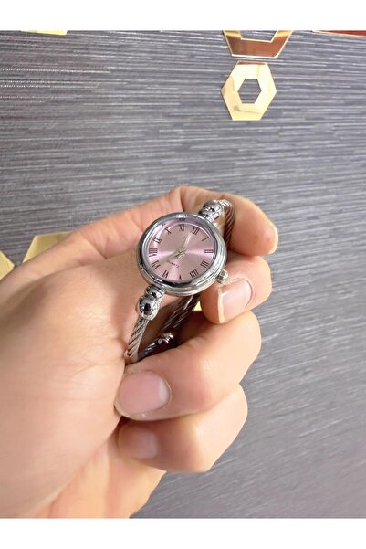 LOOQ ساعة نسائية بسوار فولاذي وأرقام رومانية (تناسب جميع المعاصم)