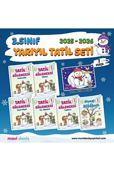 Mavi Deniz Yayınları 3. Sınıf Yarıyıl Tatil Seti Masal Kitabı + Karne Kılıfı ...