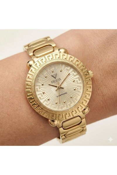 Fiesta Kadın Kol Saati | 34 mm Çelik Kasa, Çelik Kordon, Safir Cam, Lüks Tasarım