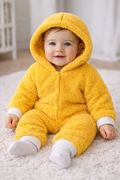 DIMPLE BABY Premium Wellsoft Peluş Unisex Peluş Bebek Tulum