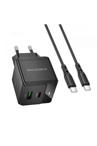 Borofone Incarcator Retea Cu Cablu USB-C BN19 Intenso, 20W, 3A, 1 x USB-A - 1...
