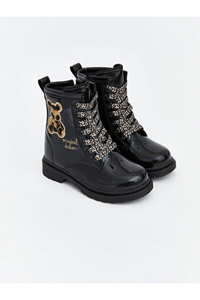 LC Waikiki LCW STEPS Siyah Deri Görünümlü Kız Bebek Bot