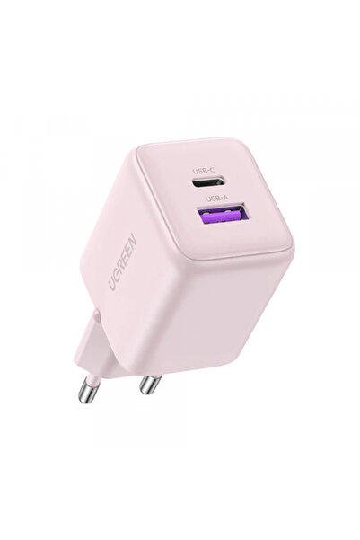 Ugreen Incarcator Retea X516, 30W, 3A, 1 x USB-A - 1 x USB-C, Roz