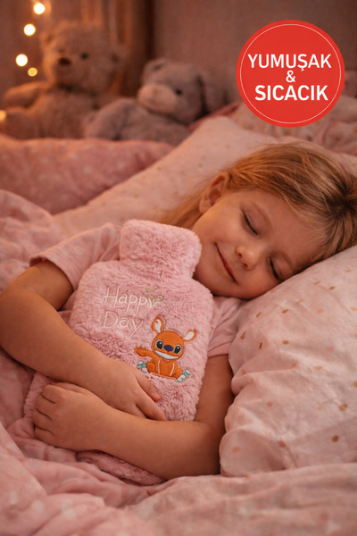 TOYFEST Peluş Sıcak Su Torbası Pembe | Hediyelik | Bel Karın Sırt Isıtıcı | 5...