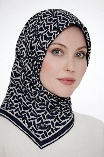 İpekal Soft Cotton Scarf-90 X 90 -06099 Navy Blue