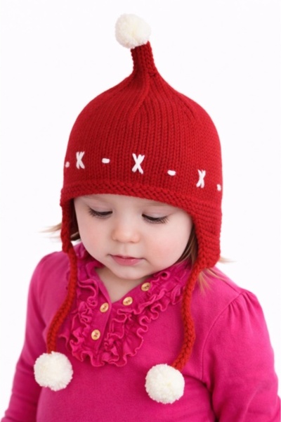 Superbaby Caciulita rosie crosetata tip piticot