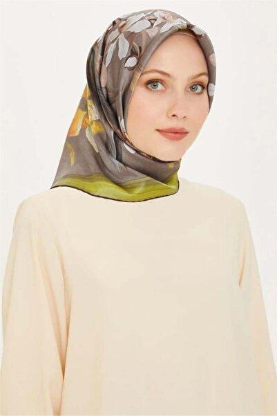 Armine Eșarfă de mătase 2025 iarnă - 9215-34 Twill verde ulei