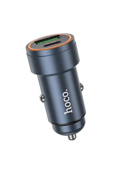 Hoco Car Charger Z57A, 30W, 3A, 1 x USB-A - 1 x USB-C, Gray