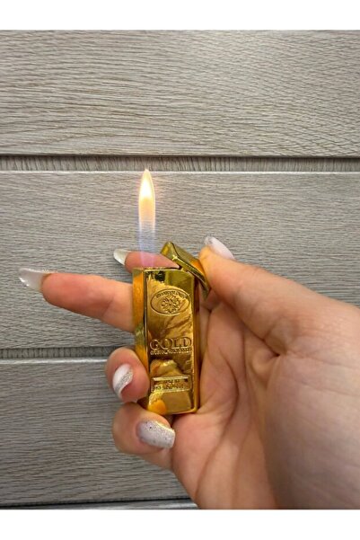 LİGHTER Firelux Külçe Altın Şeklinde Tekrar Doldurulabilir Tasarım Çakmak