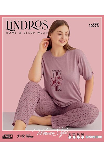 lindros 10273  KISA KOL BATTAL PIJAMA TAKIMI