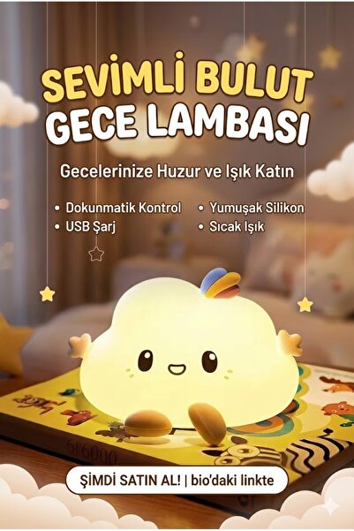 sonx Yumuşak Silikon LED Gece Lambası 5 farklı renk - Şarjlı Dokunmatik Çocuk...