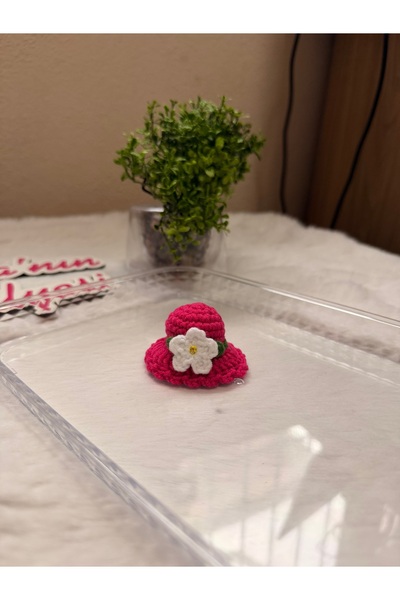 SOFT 0-3 yaş az saçlı ve saçsız bebek tokası Hand made el örgüsü şapka fuşya