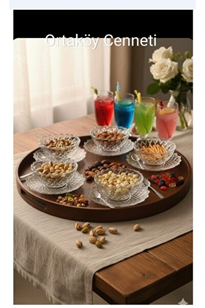 ORTAKÖY CENNETİ Cookie Dessert Set 12 Pieces for 6 People Diamond Model 200 C...
