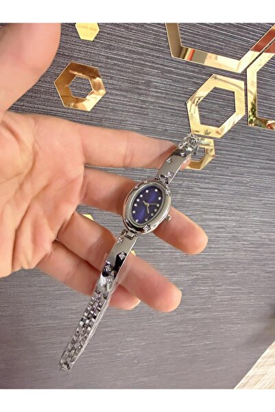 LOOQ ساعة يد نسائية بعلبة بيضاوية وأرقام رومانية